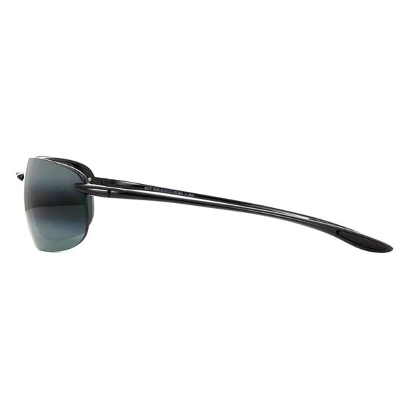 New MAUI JIM Ho'okipa Xlarge Black Polarised Wraparound 456 02 Sunglasses Women - Picture 3 of 4